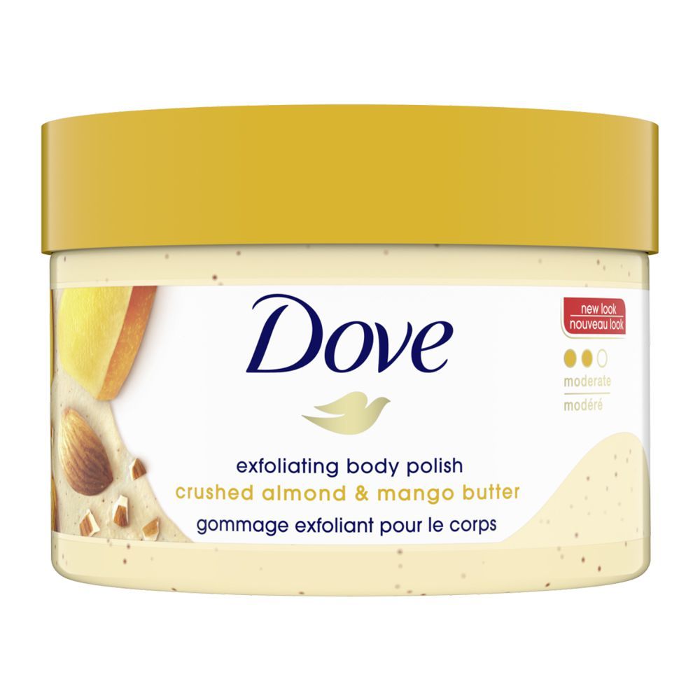 Dove Exfoliating Body Polish Crushed Almond & Mango Butter 298g - Gommage Exfoliant Pour Le Corps for Smooth Soft Skin