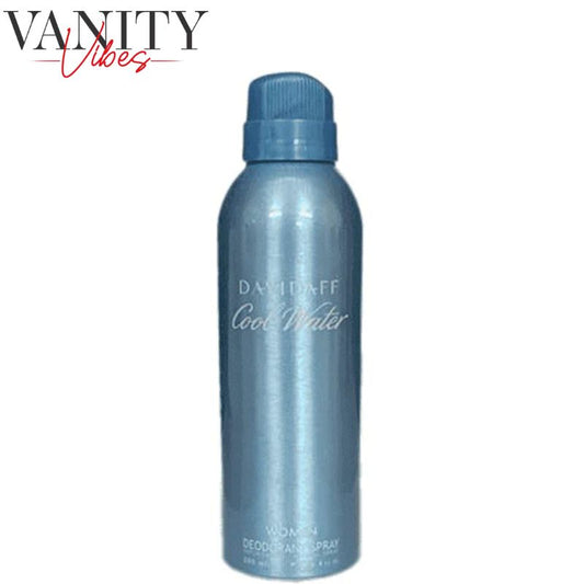 Davidaff Cool Water Women Deodorant Spray 200ml Fresh Aquatic Fragrance & Long-Lasting Protection