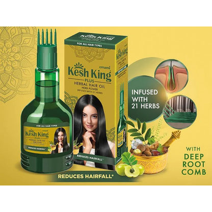 Emami Kesh King Plus 21 Herbs Hair Oil 100ml - Ayurvedic Hair Care Oil for Strong Hair Growth, Hair Fall Control & Healthy Sc