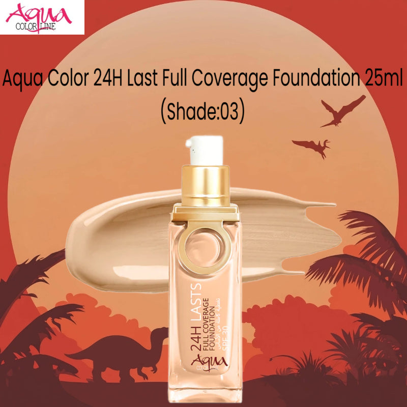 Aqua Color 24H Last Full Coverage Foundation 25ml (Shade:03)