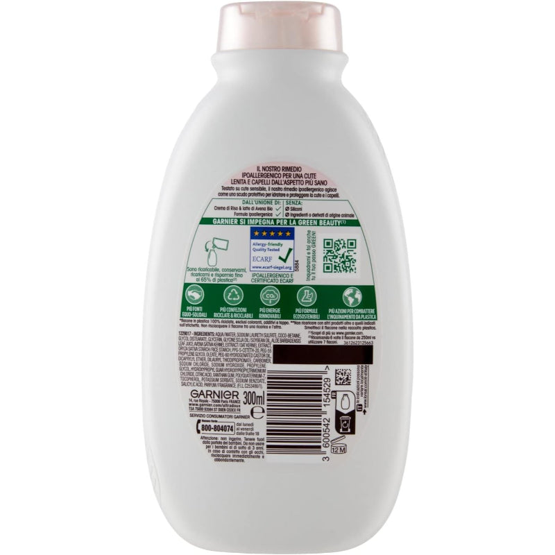 Garnier Ultra Dolce Shampoo Delicato Lenitivo Delicatezza d’Avena 300ml Gentle & Soothing Hair Care