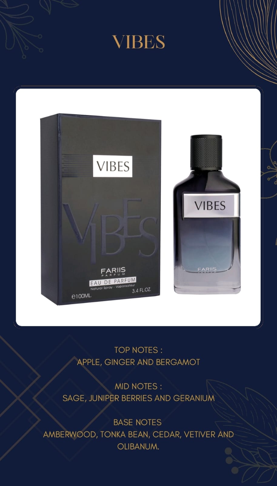 Faris Vibes by Fariis Parfums EDP 100ml for Men