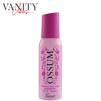Ossum Teaser Body Spray for Women 120ml - Long Lasting Seductive Sweet Floral Fragrance Deodorant Perfume Body Mist for Daily