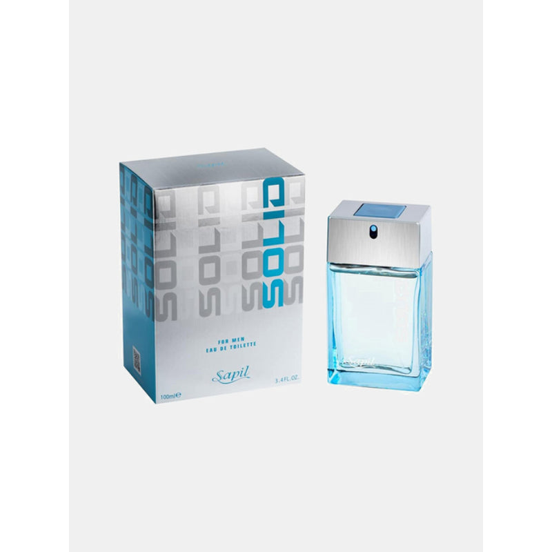 Sapil Solid Silver Eau de Toilette for Men 100ml - Long Lasting Masculine Perfume with Fresh Woody Aromatic Fragrance for Dai