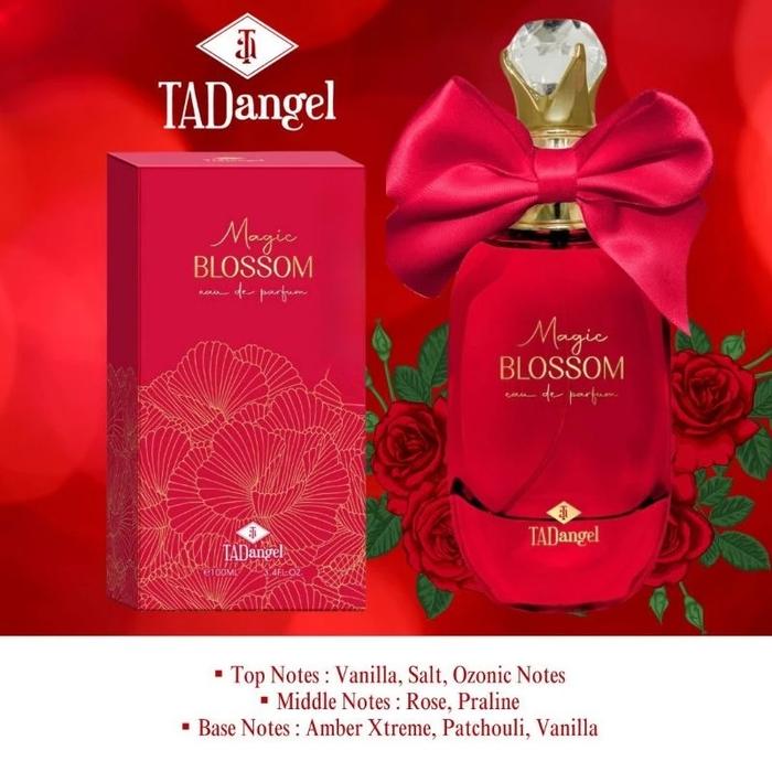 Tad Angel Magic Blossom by Afnan EDP 100ml for Women - Long Lasting Floral Fruity Perfume, Luxury Fragrance Spray, Feminine E