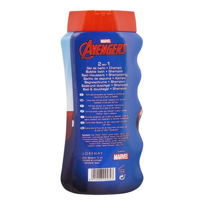 Lorenay Marvel Avengers 2-in-1 Bubble Bath & Shampoo 475ml - Gentle Kids Hair & Body Wash for Soft Cleansing, Fun Bath Time &
