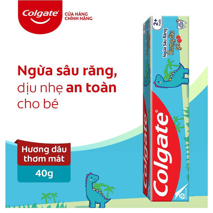 Colgate Ngua Sau Rang Hurong Dau Gel 2+ Dinosaur Toothpaste 40g Gentle Cavity Protection for Kids