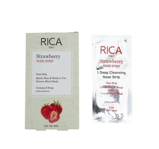 Rica Nose Strip Strawberry For Dry Skin (8 Strips)
