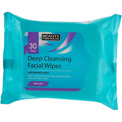 Beauty Formulas Clear Skin Deep Cleansing Facial Wipes 30'S