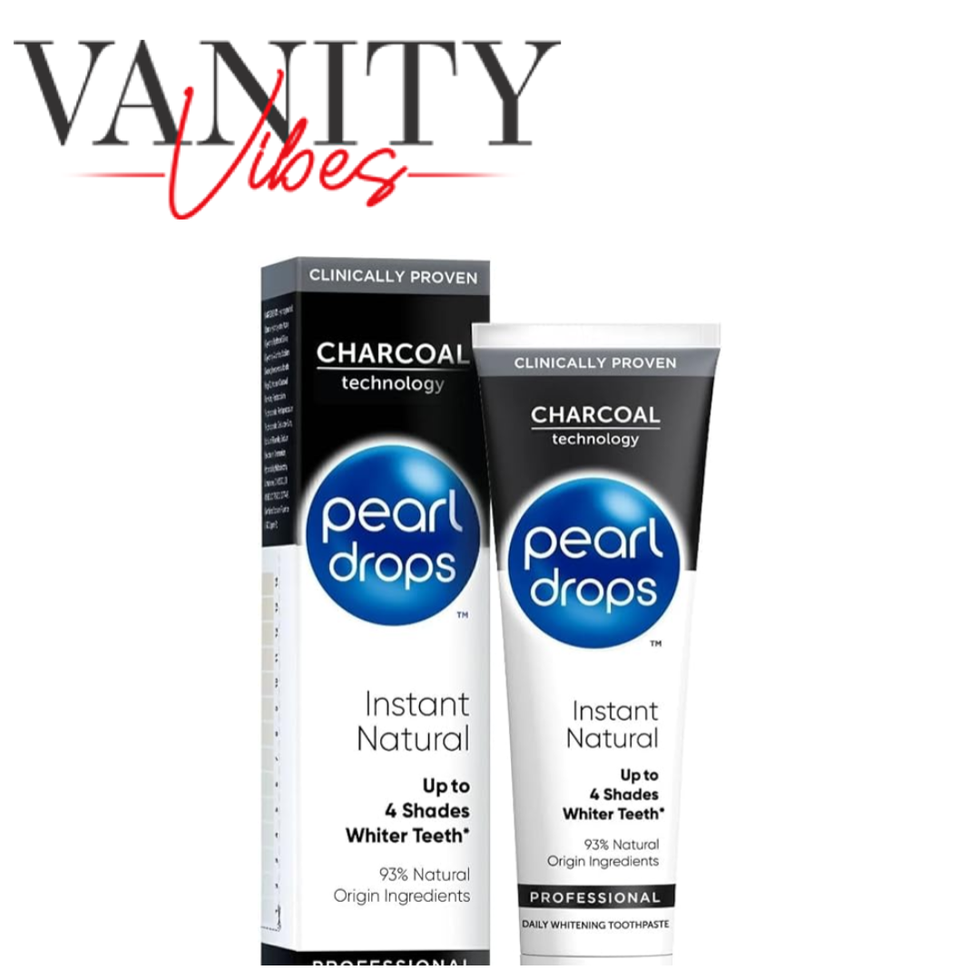 Pearl Drops Instant Natural White Activated Charcoal Toothpaste 75ml - Whitening Toothpaste for Daily Oral Care