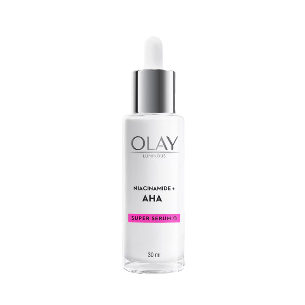 Olay Luminous Niacinamide + AHA Super Serum 30ml – Reduces Acne Marks, Improves Skin Tone & Boosts Radiance