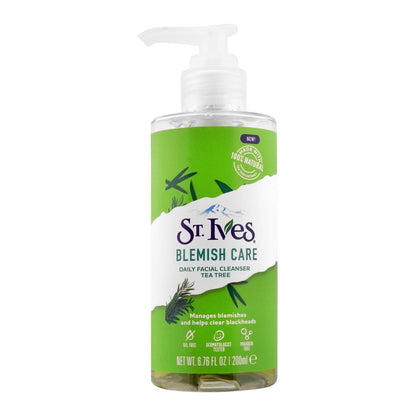 St Ives Blemish Care Daily Face Cleanser Tea Tree 200ml - Deep Cleansing Anti Acne Face Wash for Clear & Fresh Skin