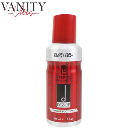 Topic Fragrance Dezire Perfume Body Spray 150ml Long-Lasting Alluring Scent