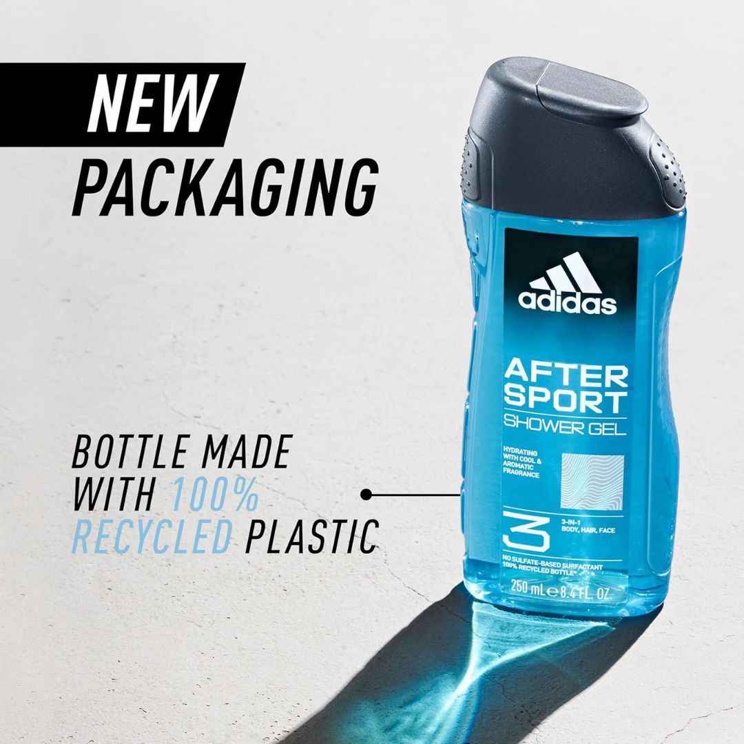 Adidas After Sport 3-in-1 Body, Hair & Face Wash Shower Gel 250ml