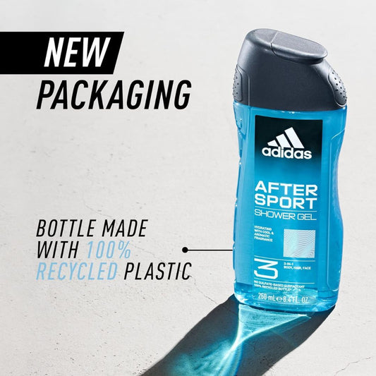 Adidas After Sport 3-in-1 Body, Hair & Face Wash Shower Gel 250ml