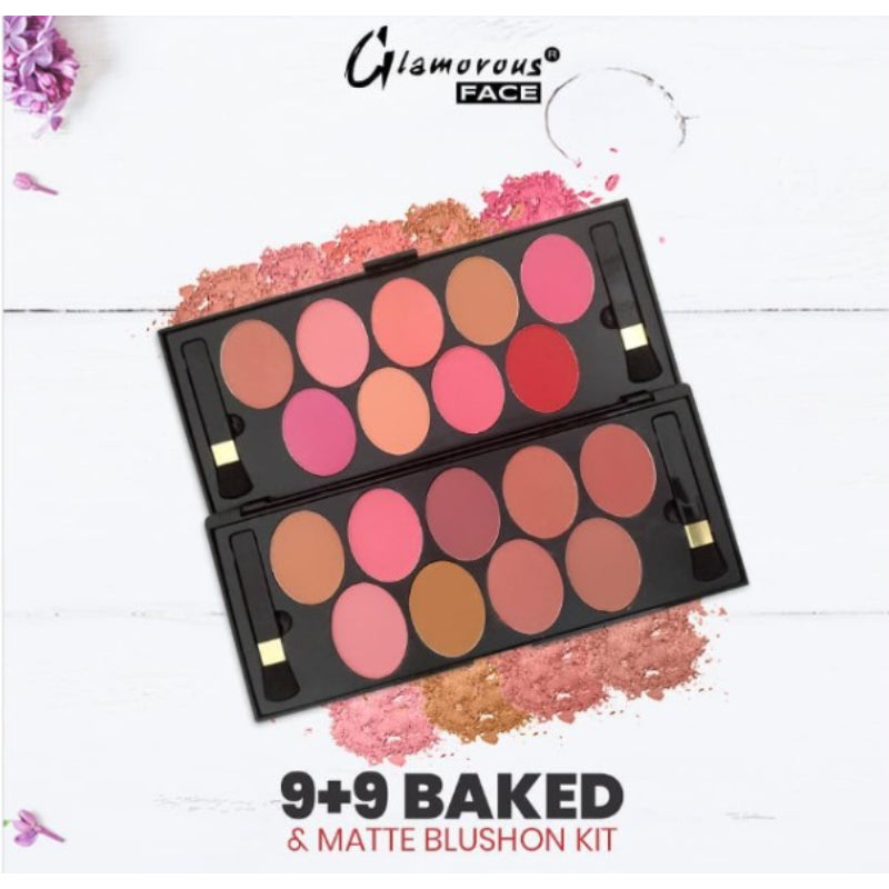 Glamorous Face 9+9 Baked & Matte Blushon Kit