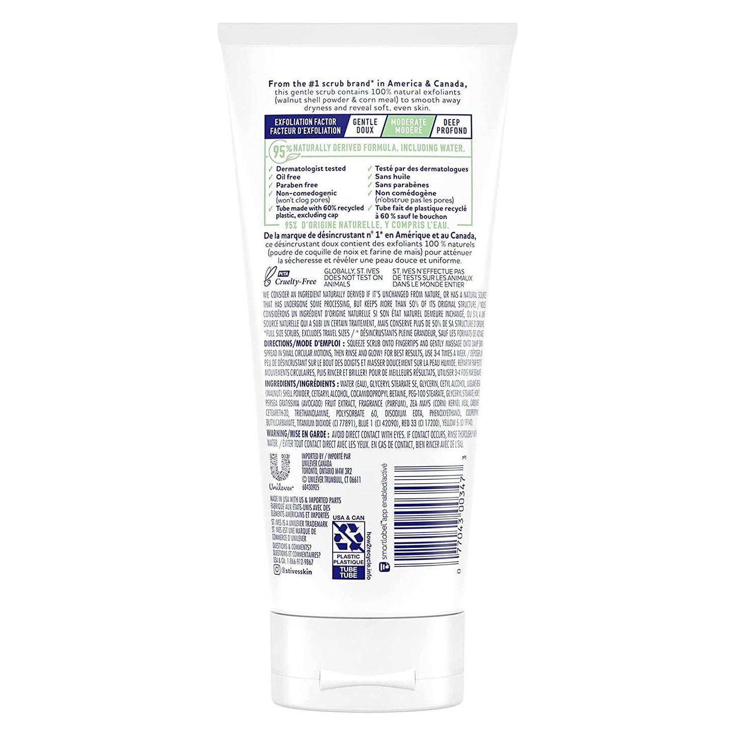 St. Ives Soft Skin Scrub Avocado & Honey 170g Nourishing & Gentle Exfoliating Face Scrub