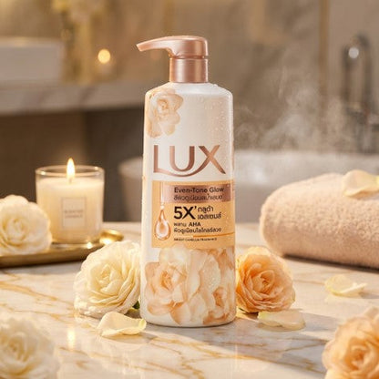 Lux Even-Tone Glow Bright Camellia Fragrance Body Wash 450ml – Brightening Shower Gel for Smooth, Radiant & Even Tone Skin