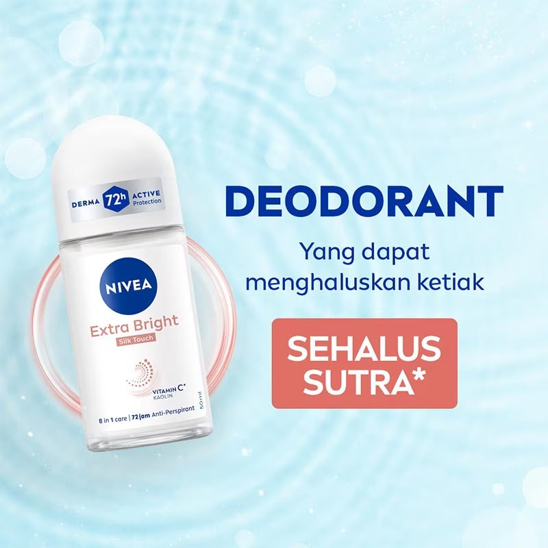 Nivea Extra Bright Silk Touch Anti Perspirant Roll On 50ml