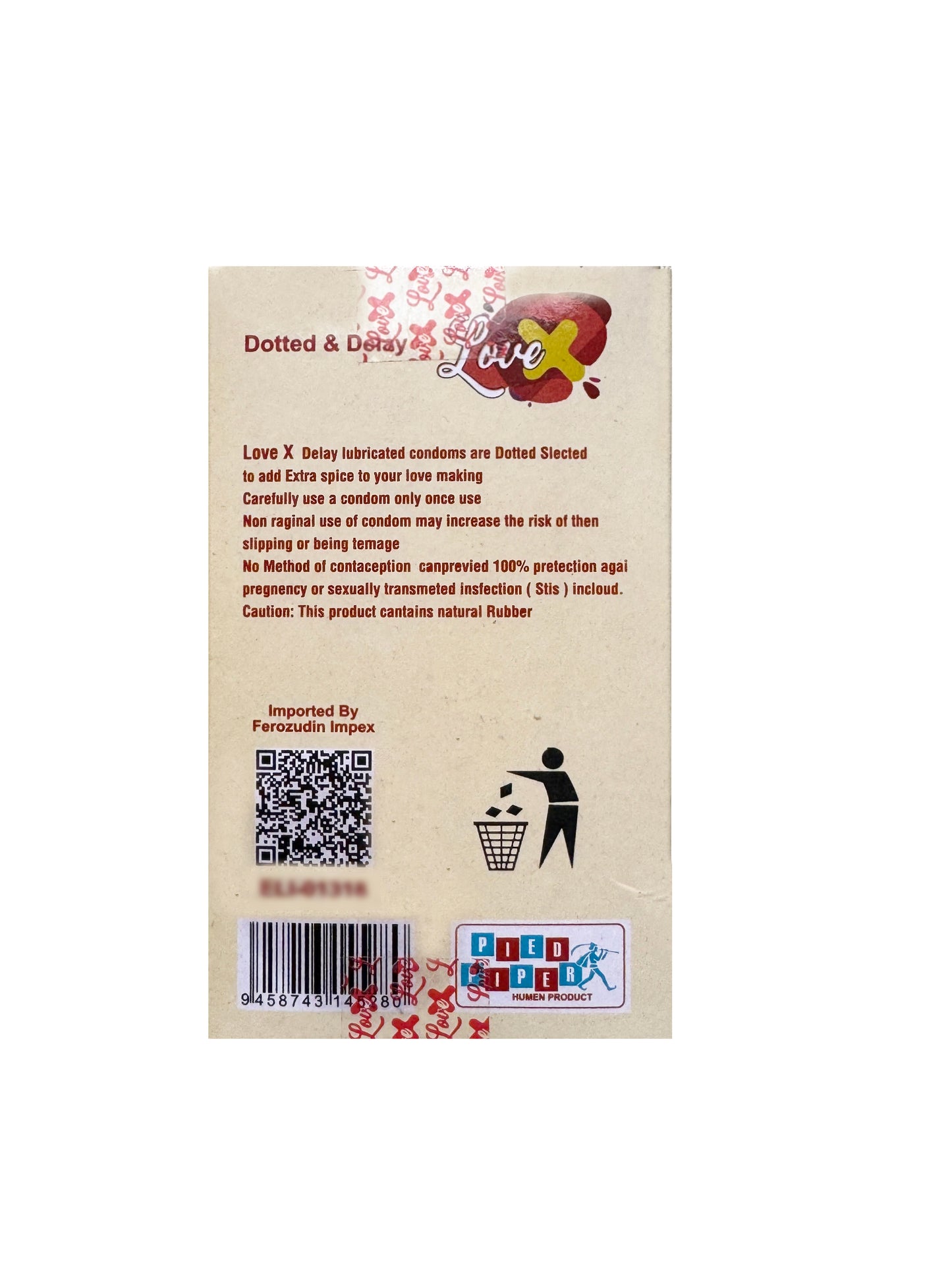 INNO Love X Strawberry Pack of 12 lubricated condoms 100% individually electronically Tested