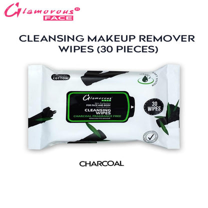 Glamorous Face Cleansing Makeup Remover Wipes 30 Pieces (CHARCOAL)