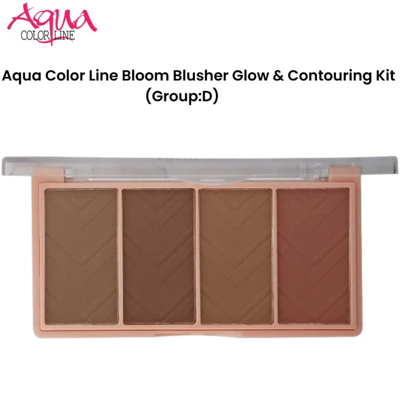 Aqua Color Line Bloom Blusher Glow & Contouring Kit (Group:D)