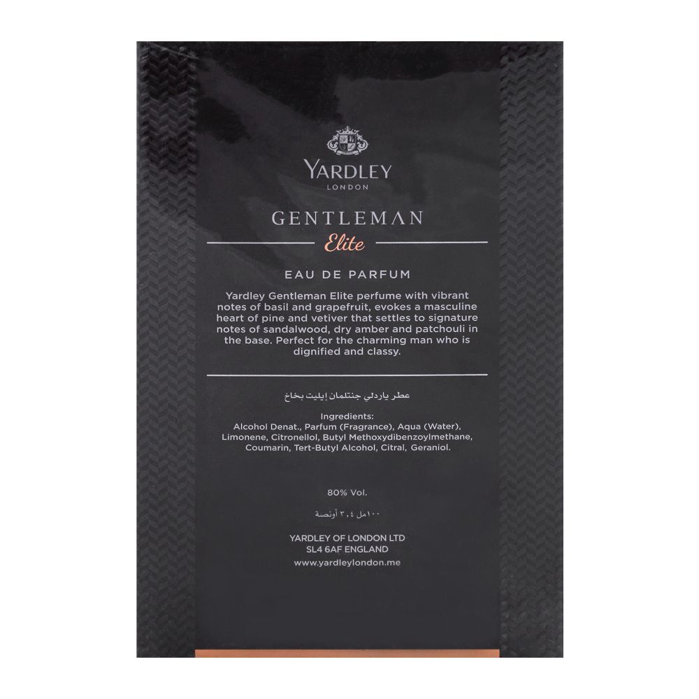 Yardley Gentleman Elite Perfume EDP for Men 100ml