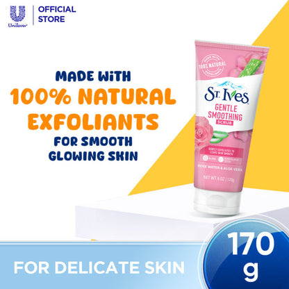 St. Ives Gentle & Smooth Scrub Rose Water & Aloe Vera 170g Soothing & Hydrating Face Scrub