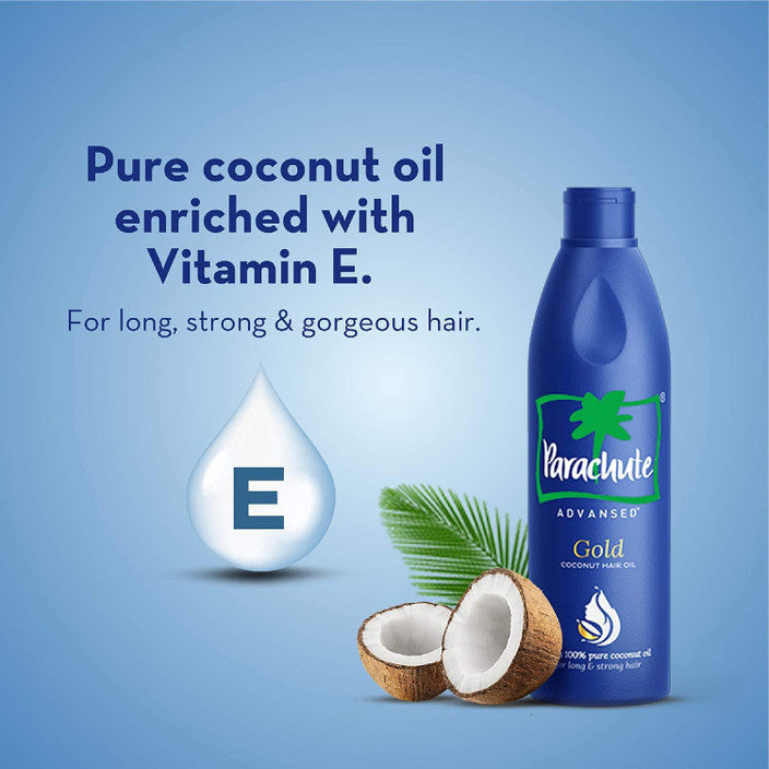 Parachute 100% Pure Coconut Oil 175ml - Natural Hair Oil for Deep Nourishment, Strong Healthy Hair Growth & Smooth Soft Shiny