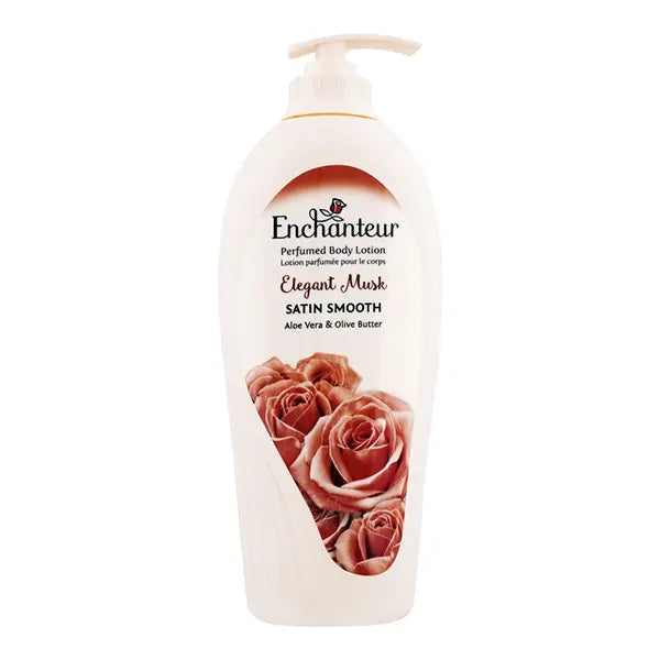 Enchanteur Elegant Musk Perfumed Body Lotion 500ml – Deep Moisturizing Lotion with Long Lasting Musk Fragrance for Soft, Smoo