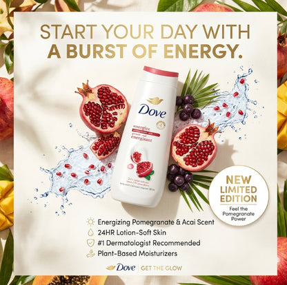 Dove Enrgize Pomegranate + Acai Body Wash 20 fl oz-591ml
