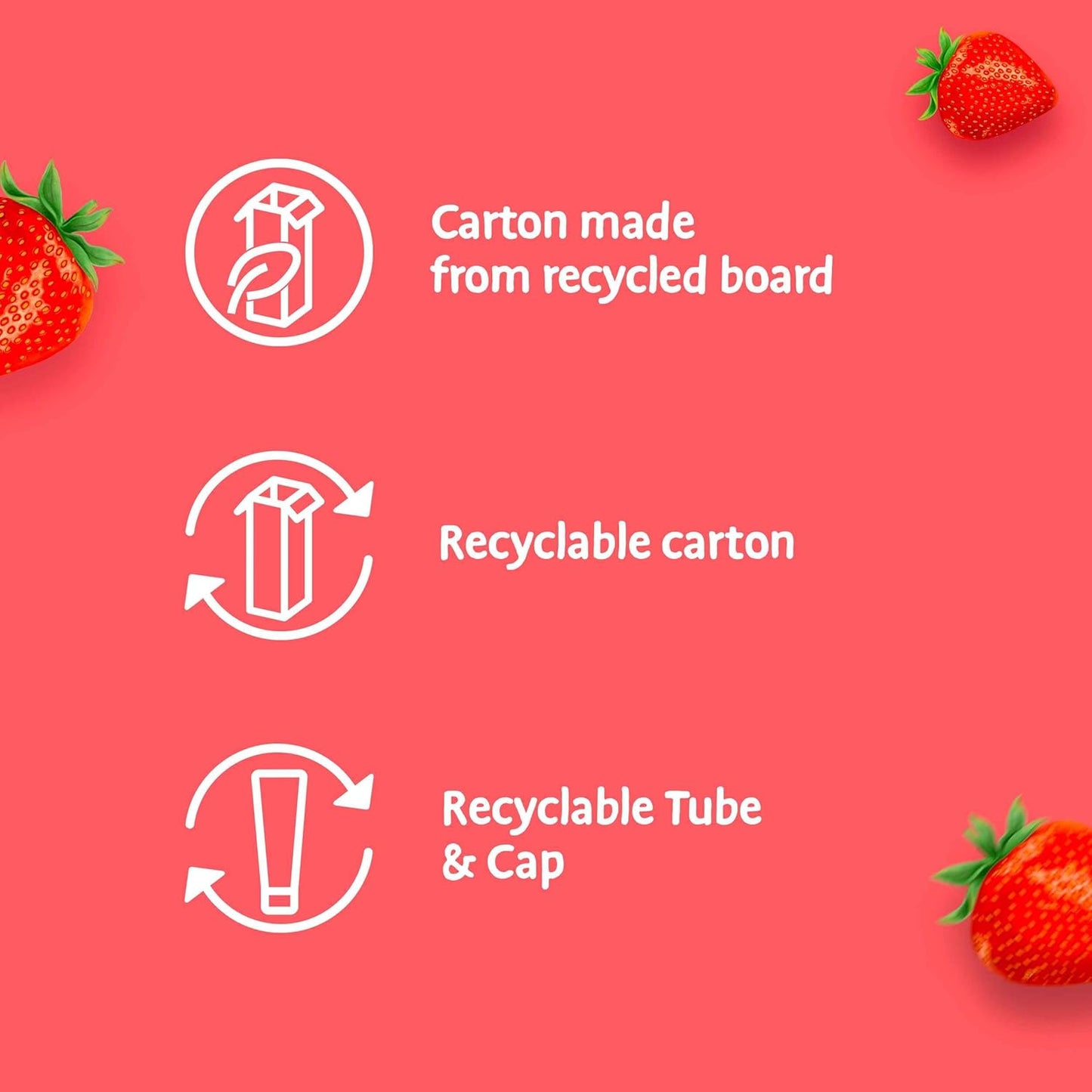 Aquafresh 0% Artificial Flavour & Sweetener Splash Strawberry Toothpaste 3 - 8 Years 75ml - Gentle 24hr Protection Kids Tooth