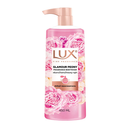 Lux Fine Fragrance Glamour Peony Body Wash 450ml – Luxurious Shower Gel for Soft, Smooth & Long Lasting Floral Fragrance Skin