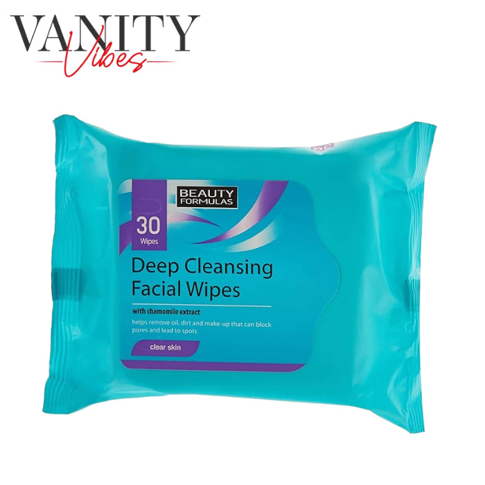 Beauty Formulas Clear Skin Deep Cleansing Facial Wipes 30'S