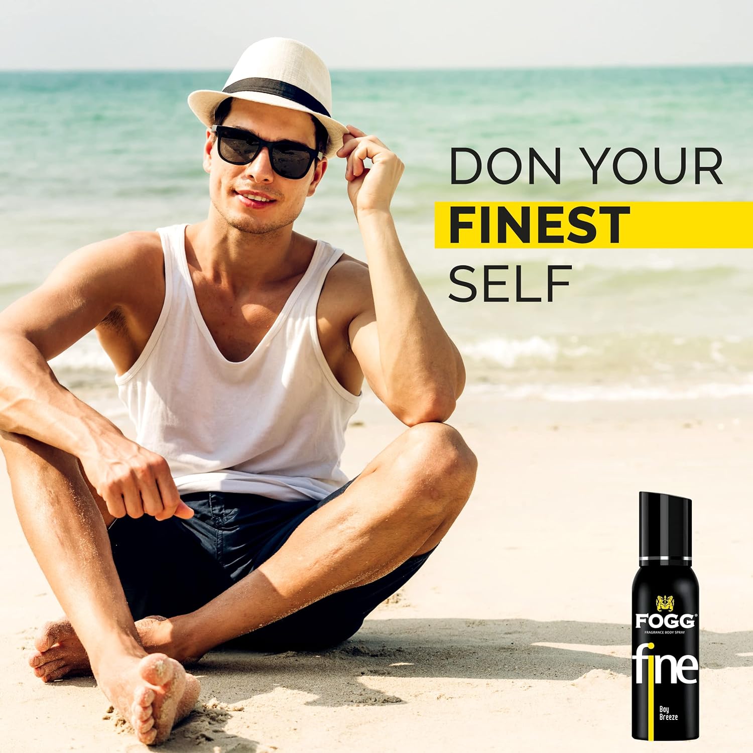 FOGG Fine Bay Breeze Body Spray 120ml - Long Lasting Fresh Aquatic Masculine Fragrance Deodorant Spray for Men Daily Wear