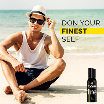 FOGG Fine Bay Breeze Body Spray 120ml - Long Lasting Fresh Aquatic Masculine Fragrance Deodorant Spray for Men Daily Wear