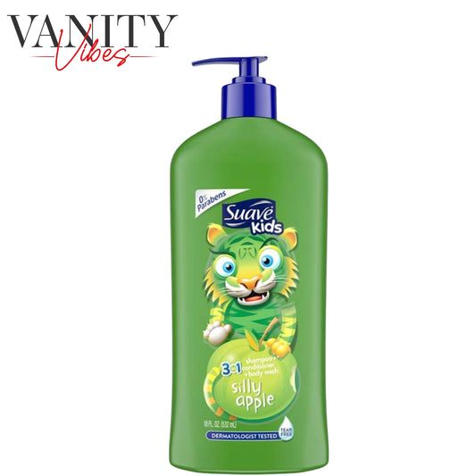 Suave Kids 3-In-1 Silly Apple Shampoo + Conditioner + Body Wash 532ml