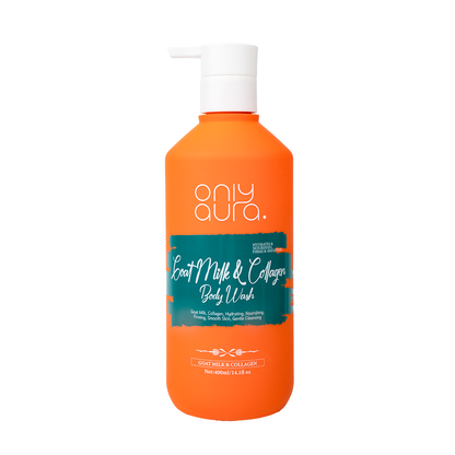 Only Aura Goat Milk & Collagen Shower Gel 400ml – Deep Cleansing Body Wash for Soft Smooth Skin, Hydration Boost, Skin Firmin