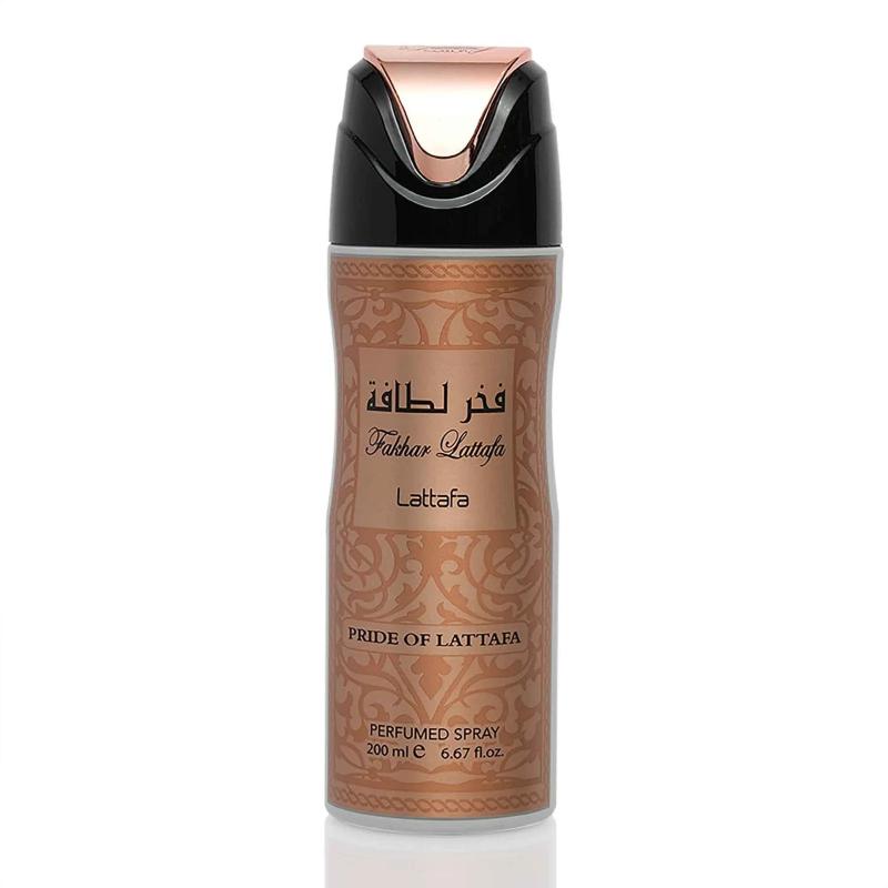 Fakhar Women Deodorant Spray 200ml + Fakhar Women Air Freshener 300ml by Lattafa (Pack of 2)
