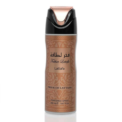 Fakhar Women Deodorant Spray 200ml + Fakhar Women Air Freshener 300ml by Lattafa (Pack of 2)
