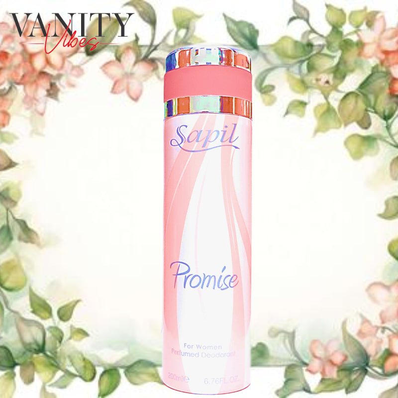 Sapil Promise Deodorant Body Spray for Women 200ml - Long Lasting Floral Feminine Fragrance Spray with All Day Freshness, Odo
