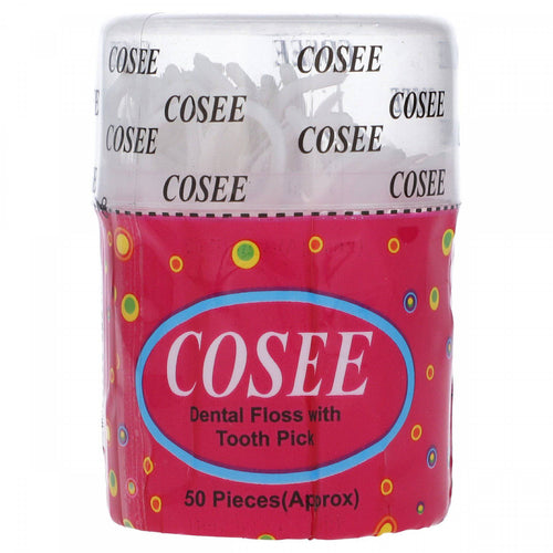 Cosee Dental Floss with Toothpick (25 Pcs x Pack of 6) - Interdental Cleaners for Plaque Removal, Gum Care & Fresh Breath Ora