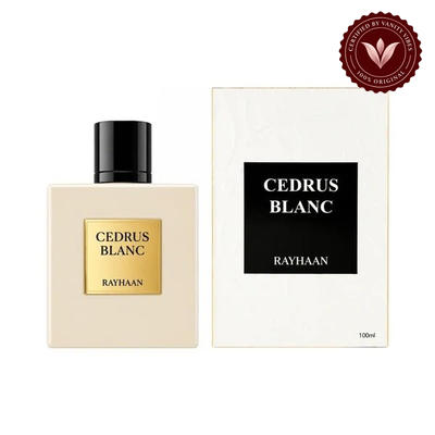 Rayhaan Cedrus Blanc EDP 100ml bottle and box