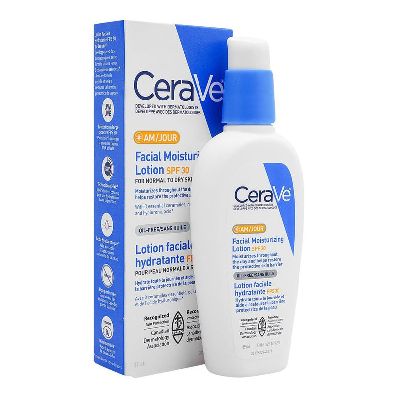 CeraVe AM Facial Moisturizing Lotion SPF 30, 89 ml — bottle and box