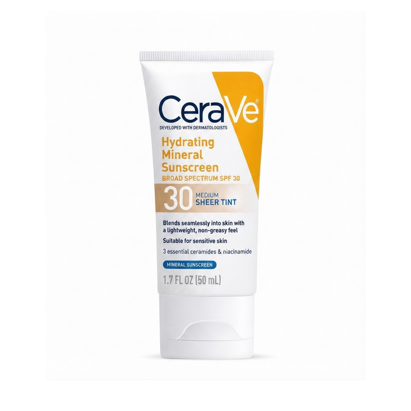 CeraVe Sunscreen with SPF 30 Hydrating Mineral Sunscreen 30 Face Sheer Tint supporting product gallery image
