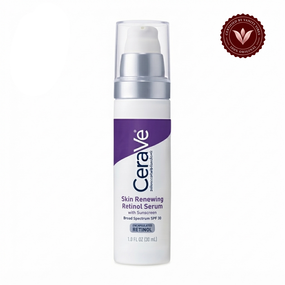 CeraVe Skin Renewing Retinol Serum 30ml front with Vanity Vibes badge