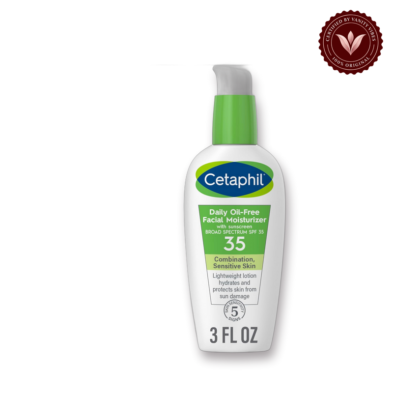 Cetaphil Daily Oil-Free Moisturizer with Sunscreen 3 Fl oz (88mL) — front | Vanity Vibes
