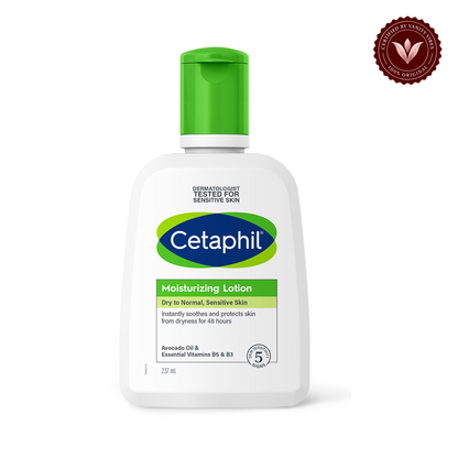 Cetaphil Moisturizing Lotion All Skin Types - 237Ml — centered front product on white background with Vanity Vibes seal