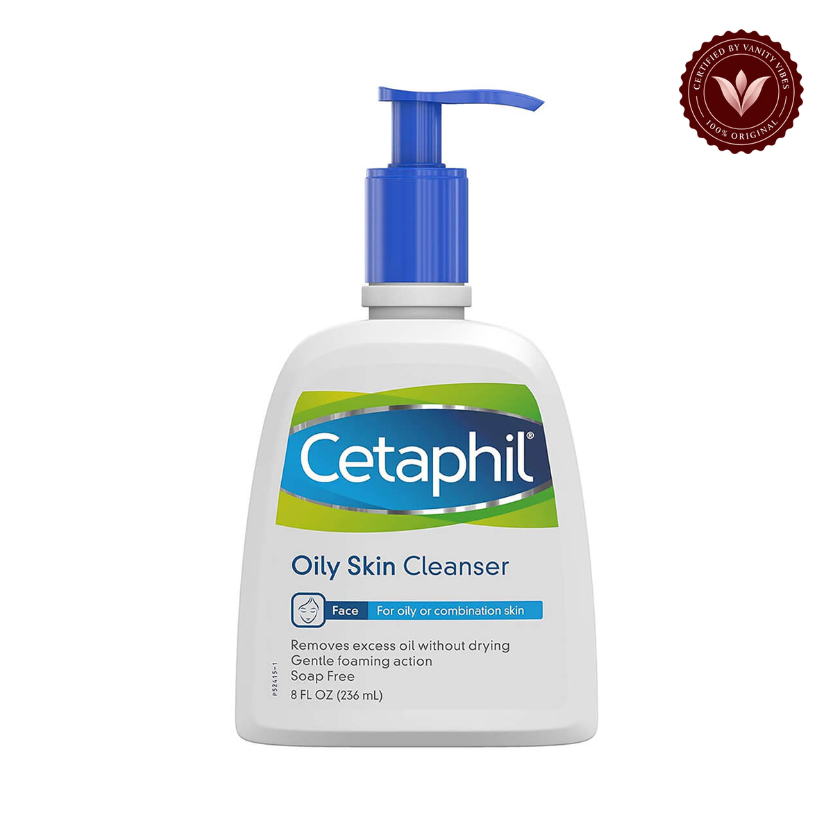 Cetaphil Oily Skin Cleanser 236ml — centered front product on white background with Vanity Vibes seal