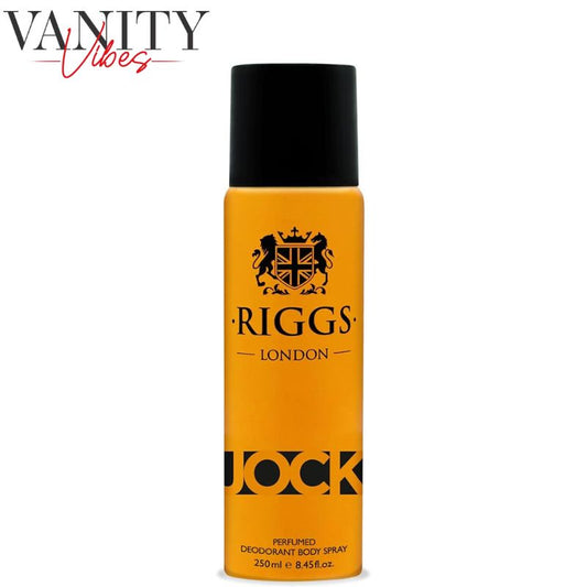 Riggs London Jock Perfumed Deodorant Body Spray 250ml Long-Lasting Bold & Masculine Fragrance